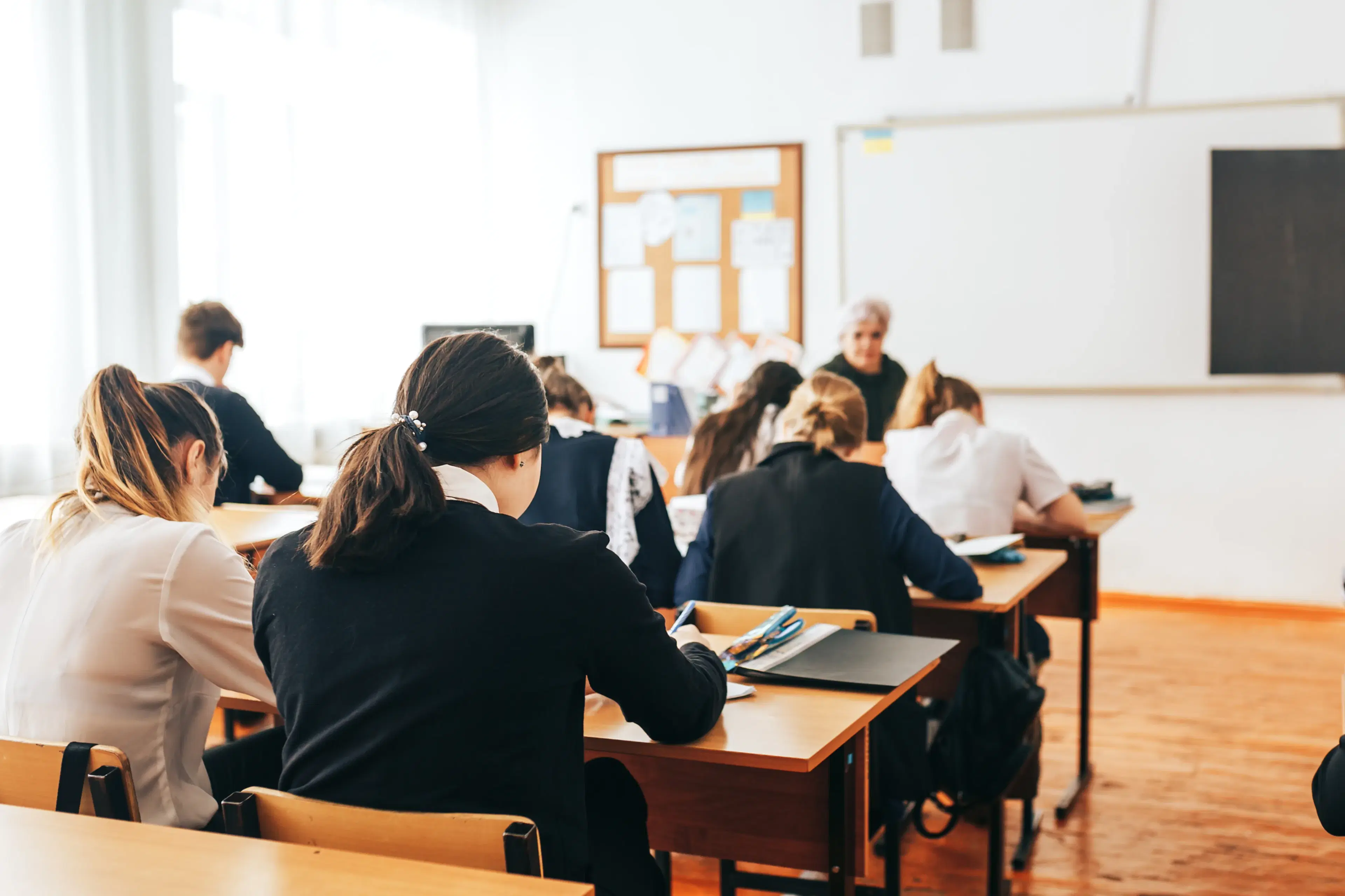 Students learning together in a classroom